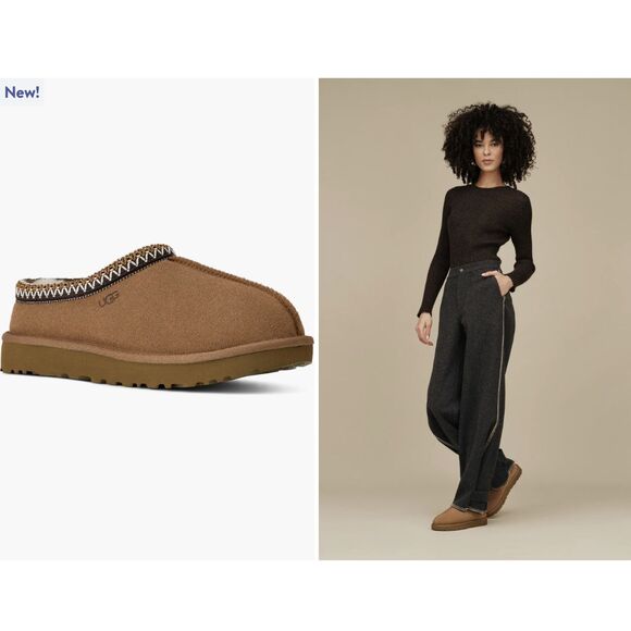 New UGG Tasman II Suede Slipper in Chestnut  Size 10 - Picture 1 of 7